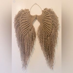 NEW Meraki Fiber Art.  37” x 26”. New hand crafted raw fiber art angle wings.